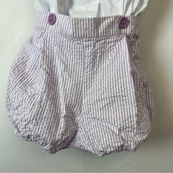 Posh Pickle Purple and White 2 piece searsucker Purple and white bubble set EUC. - Picture 3 of 9